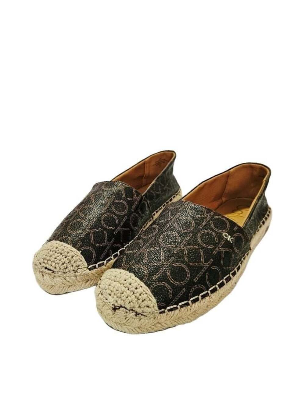 Calvin Klein Women's Size 8M Popular Monogram Espadrille Slip-On Flats Shoes